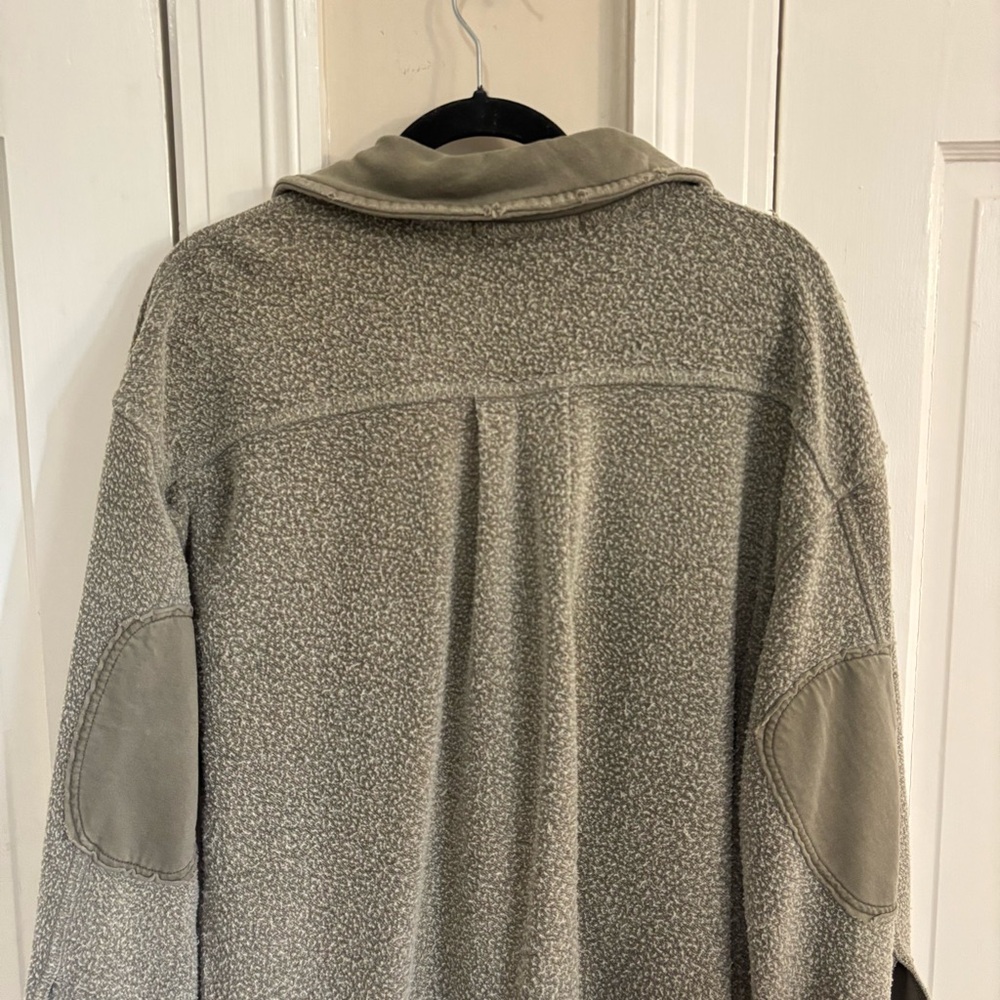Free People Long Ruby Jacket Size XS Dirty Olive Green Fleece - Picture 7 of 15